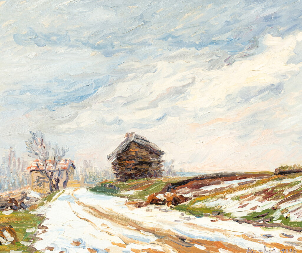View full screen - View 1 of Lot 323. Paysage d'hiver, Moret .