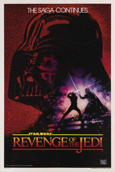 View full screen - View 1 of Lot 151. Revenge of the Jedi (1982) poster, US.