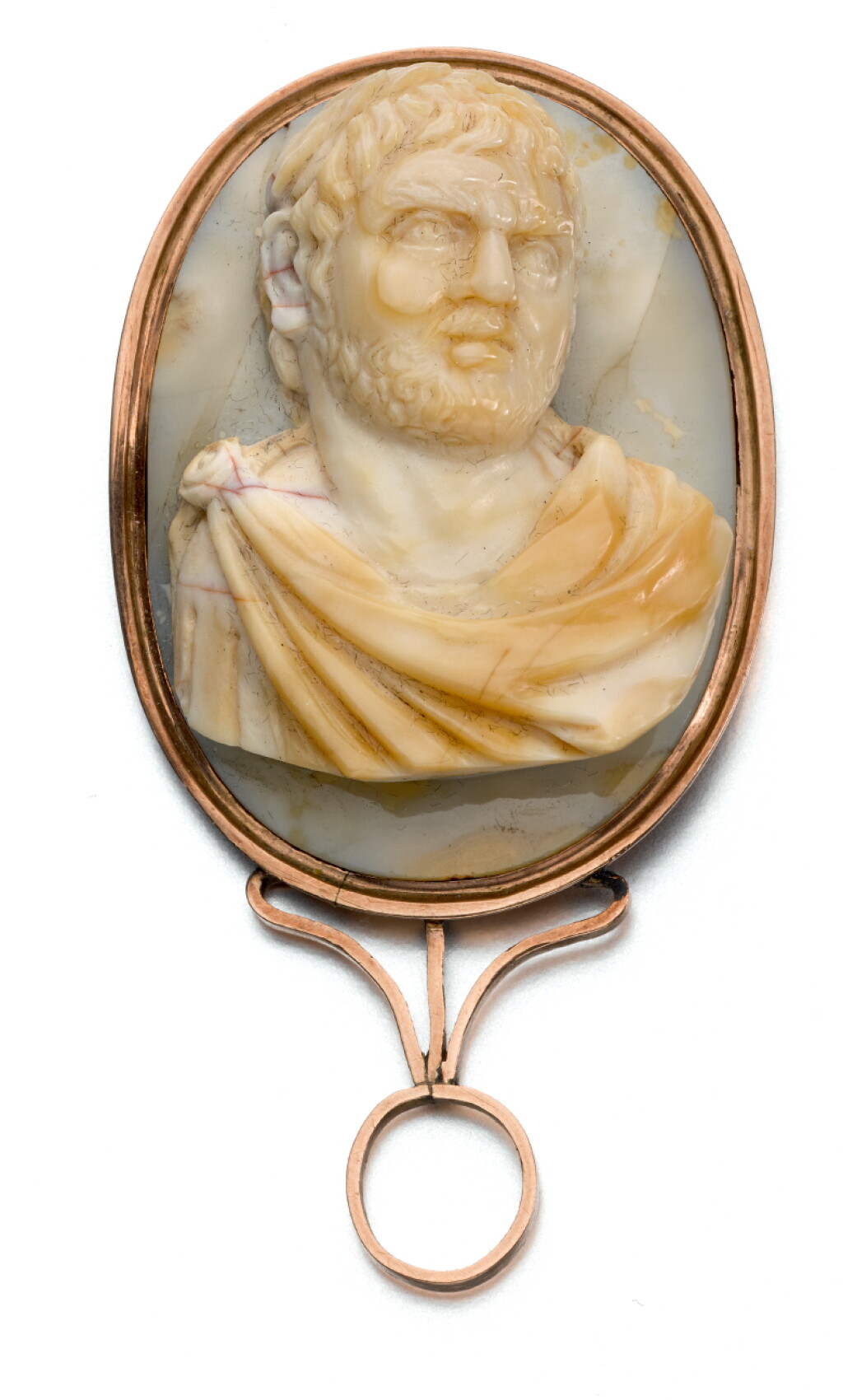 View full screen - View 1 of Lot 82. ITALIAN, 18TH CENTURY | CAMEO WITH THE BUST OF AN EMPEROR.