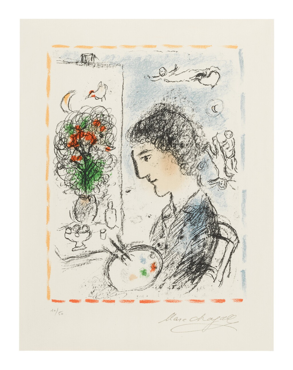 View full screen - View 1 of Lot 58. MARC CHAGALL | THE FLOWERING EASEL (M. 1039).