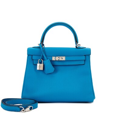 View full screen - View 1 of Lot 1599. Bleu Zanzibar Togo Kelly 25 Retourné Palladium Hardware, 2017.