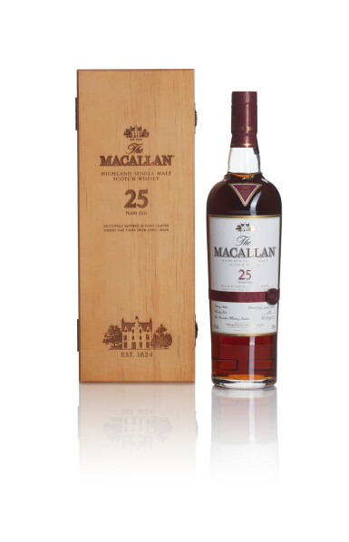 View full screen - View 1 of Lot 24. The Macallan 25 Year Old Sherry Oak Series Purple Ribbon 43.0 abv NV .