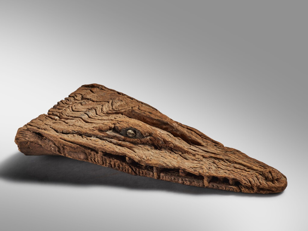 View full screen - View 1 of Lot 85. Iatmul Canoe Prow, Middle Sepik River, East Sepik Province, Papua New Guinea.