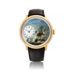 ARNOLD & SON, 'INDIAMEN', REF 12.2.3.03, PINK GOLD WRISTWATCH WITH DEAD SECONDS AND HAND PAINTED MOTHER-OF-PEARL DIAL CIRCA 2013