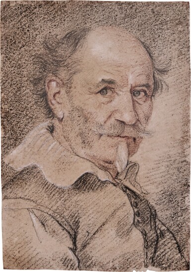 View full screen - View 1 of Lot 28. Portrait of a man with mustache and pointed beard.