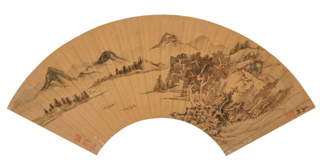 View full screen - View 1 of Lot 2502. Wen Zhengming 1470-1559 文徵明 | Boating along the river 溪山泛舟.