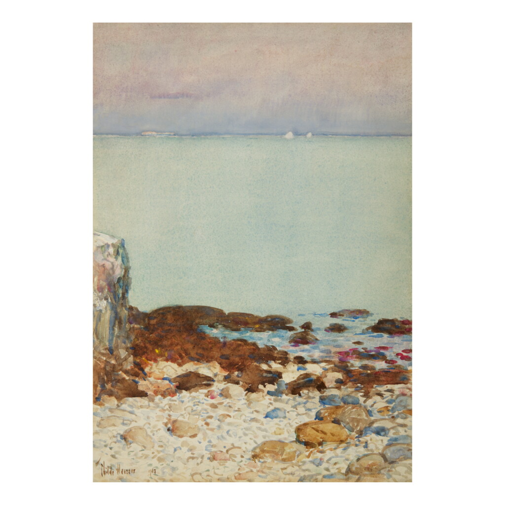 View full screen - View 1 of Lot 64. CHILDE HASSAM | LOW TIDE, ISLES OF SHOALS.