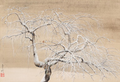 View full screen - View 1 of Lot 2122. Omoda Seiju (1891-1933), Snowy Day (Setsujitsu), Showa period, early 20th century | 小茂田青樹 雪日 昭和時代 20世紀前期.