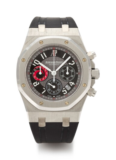 View full screen - View 1 of Lot 80. ROYAL OAK CHRONOGRAPH ALINGHI EDITION, REFERENCE 25979 LIMITED EDITION STAINLESS STEEL CHRONOGRAPH WRISTWATCH WITH DATE (CRONOGRAFO IN ACCIAIO INOSSIDABILE CON DATARIO IN EDIZIONE LIMITATA) CIRCA 2003 | AUDEMARS PIGUET.
