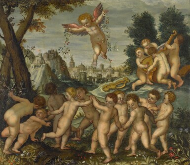 View full screen - View 1 of Lot 135. Putti cavorting.