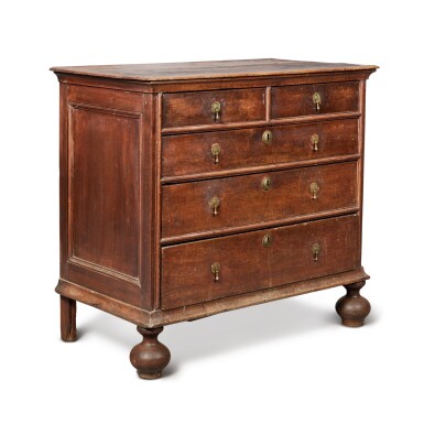 View full screen - View 1 of Lot 7. The England Family William and Mary Joined Walnut Chest of Drawers, William Beakes III (1691-1761), Philadelphia, Pennsylvania, Dated 171?.