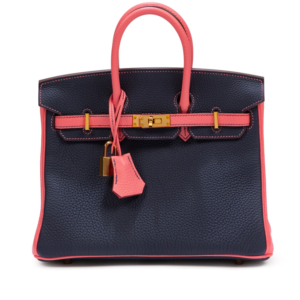 View full screen - View 1 of Lot 675. Bleu Nuit And Rose D'été Togo Birkin 25 HSS Gold Hardware, 2020 .
