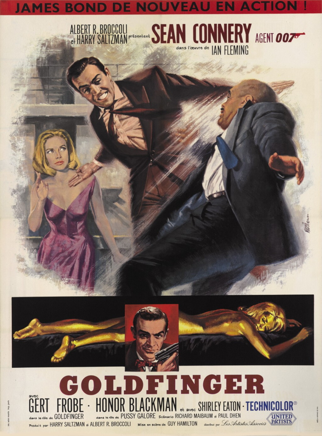 View full screen - View 1 of Lot 40. GOLDFINGER (1964) POSTER, FRENCH .