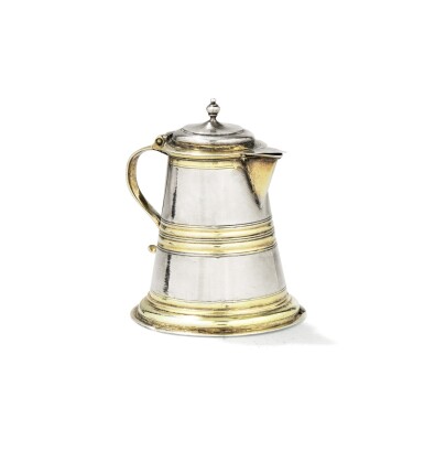 View full screen - View 1 of Lot 66. A SMALL PARCEL-GILT SILVER COVERED EWER, STRASBOURG, CIRCA 1725-1750 | PETITE AIGUIÈRE EN ARGENT PARTIELLEMENT DORÉ, STRASBOURG, VERS 1725-1750.