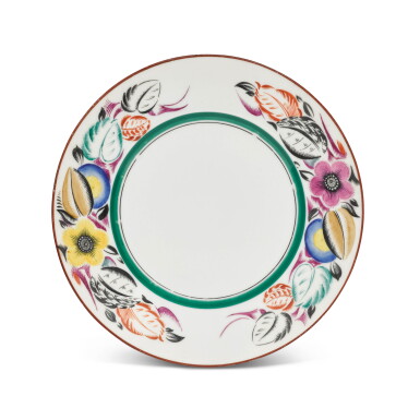 View full screen - View 1 of Lot 372. A Soviet porcelain plate, after a design by Rudolf Vilde, State Porcelain Factory, Petrograd, 1922.