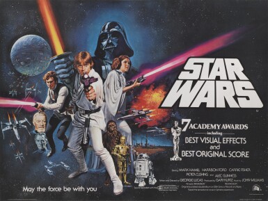 View full screen - View 1 of Lot 46. Star Wars (1977), Oscars style poster, British.