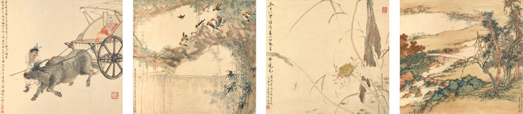 View full screen - View 1 of Lot 3049. 鄧芬 山水人物花卉翎毛 | Deng Fen, Various Subjects.