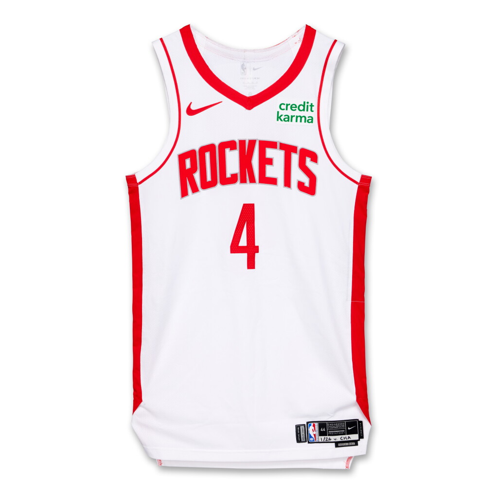 View full screen - View 1 of Lot 190. Jalen Green Houston Rockets 2023-2024 Game Worn Association Edition Jersey | Double-Double.