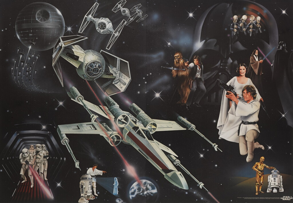 View full screen - View 1 of Lot 45. Star Wars (1977), commercial poster (Kenner/ General Mills), German.