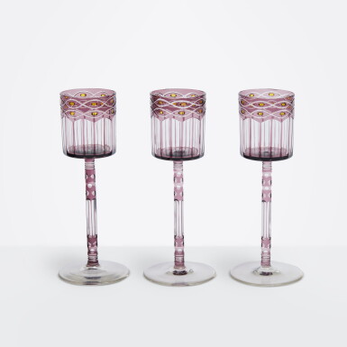 View full screen - View 1 of Lot 51. Set of Three Wine Glasses.