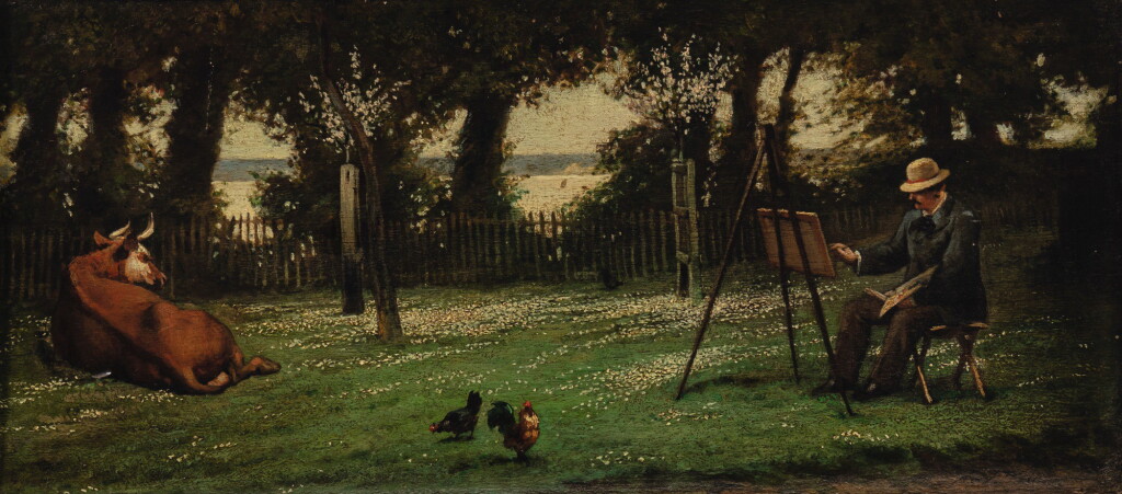 View full screen - View 1 of Lot 184. ANDRÉ GILL | THE ANIMAL PAINTER IN HONFLEUR.