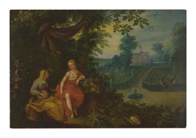 View full screen - View 1 of Lot 21. FLEMISH SCHOOL, 17TH CENTURY | VERTUMNUS AND POMONA .