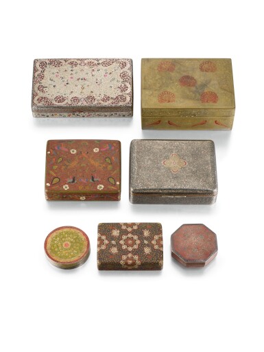 View full screen - View 1 of Lot 142. Seven polychrome enamelled boxes, North India, late 19th/early 20th century.