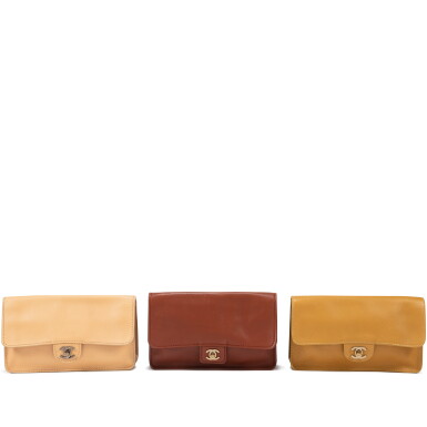 View full screen - View 1 of Lot 646. Frances Patiky Stein's Collection: Three Pochettes in Lambskin Leather .