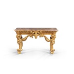 Paire de consoles en bois doré George II, dans le goût de William Kent, l'une d'époque vers 1735, la seconde de style