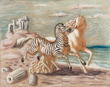 View full screen - View 1 of Lot 121. Zebra e Cavallo sulla Spiagga.