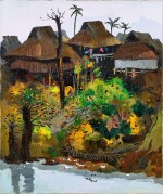 Wu Guanzhong 吳冠中 | A Village of Xishuangbanna 西雙版納村寨