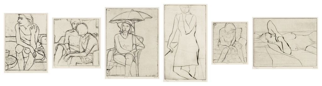 View full screen - View 1 of Lot 754. 41 Etchings Drypoints: Six Plates (Liguori 51.3, 51.7, 51.14, 51.28, 51.30 and 51.35).