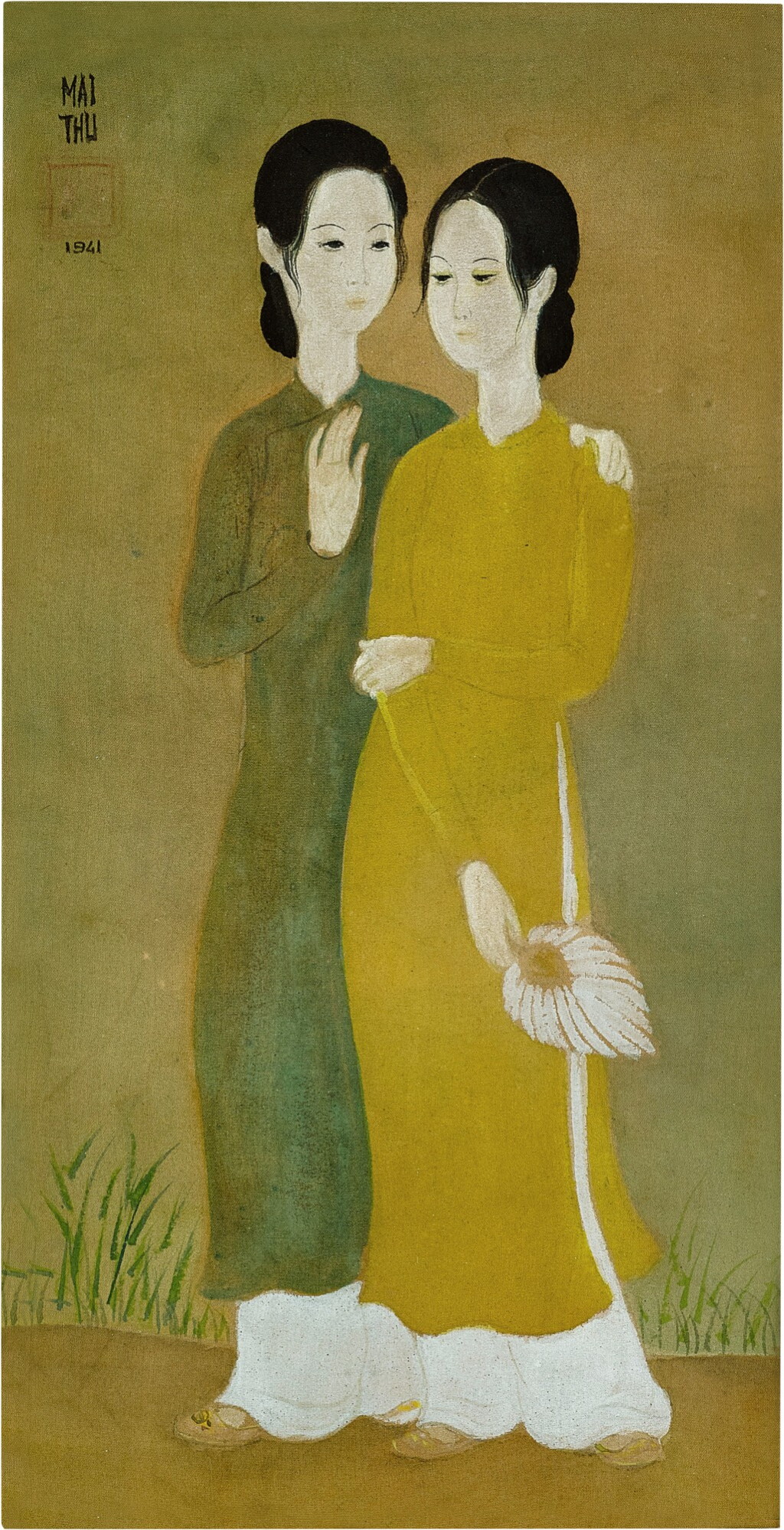 View full screen - View 1 of Lot 715. Mai Trung Thu 枚中栨 (梅忠恕) | Two maidens 兩位少女.