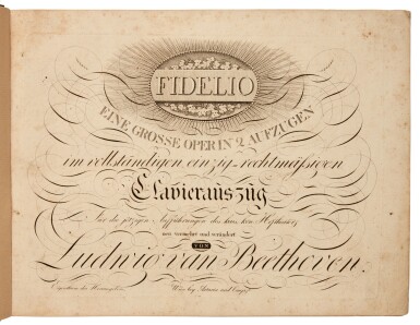 View full screen - View 1 of Lot 14. L.v. Beethoven. First edition of the vocal score of "Fidelio", 1814.