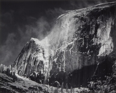 View full screen - View 1 of Lot 984. Half Dome, Blowing Snow, Yosemite National Park, Ca..