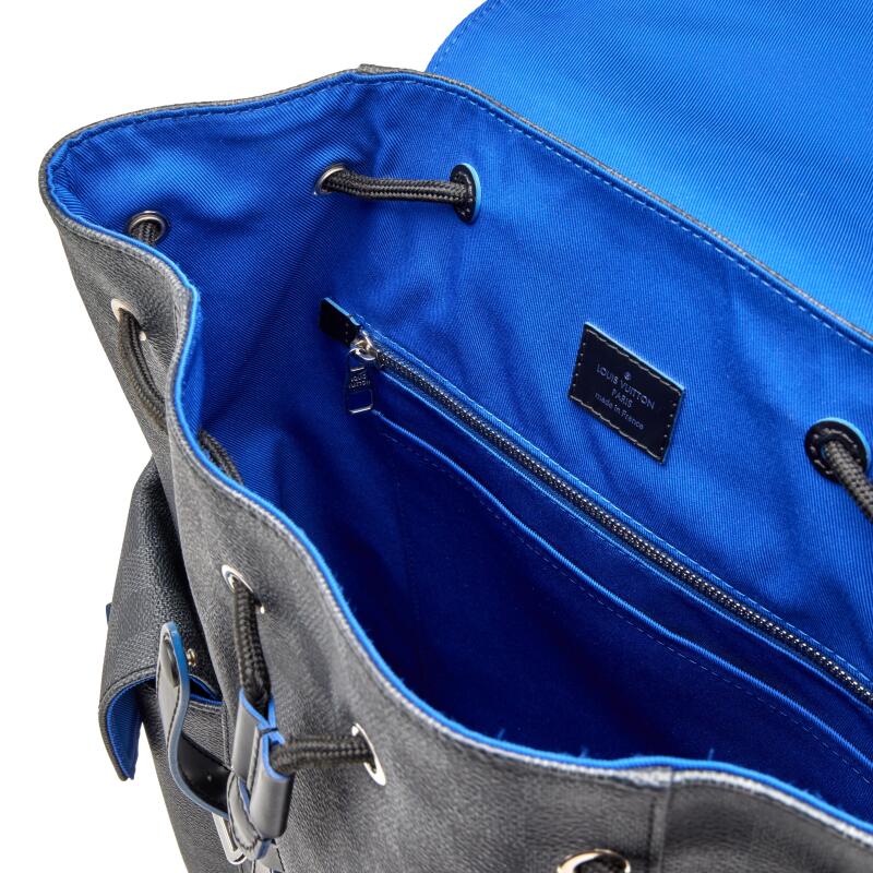 louis vuitton christopher backpack blue Epi Leather PM 244426126 black hardware Louis Vuitton Graphite Damier Canvas