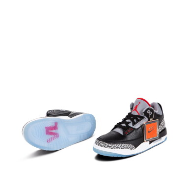 View full screen - View 1 of Lot 820. Nike Air Jordan 3 Retro 'Nipsey Hussle Victory Lap’ Sample | Size 8.5.