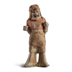 A painted gray pottery warrior, Northern Wei dynasty | 北魏 灰陶加彩武士立俑