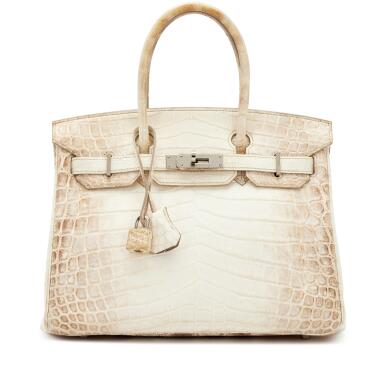 View full screen - View 1 of Lot 11. White Matte Niloticus Crocodile Himalaya Birkin 30 Palladium Hardware, 2009.