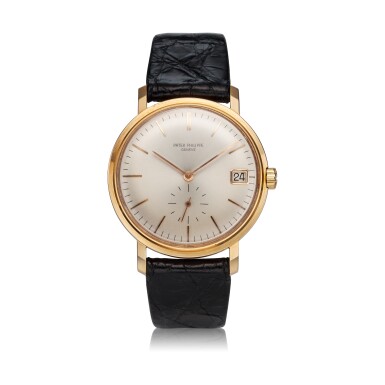 View full screen - View 1 of Lot 247. Reference 3445 A pink gold automatic wristwatch with date, Made in 1963.