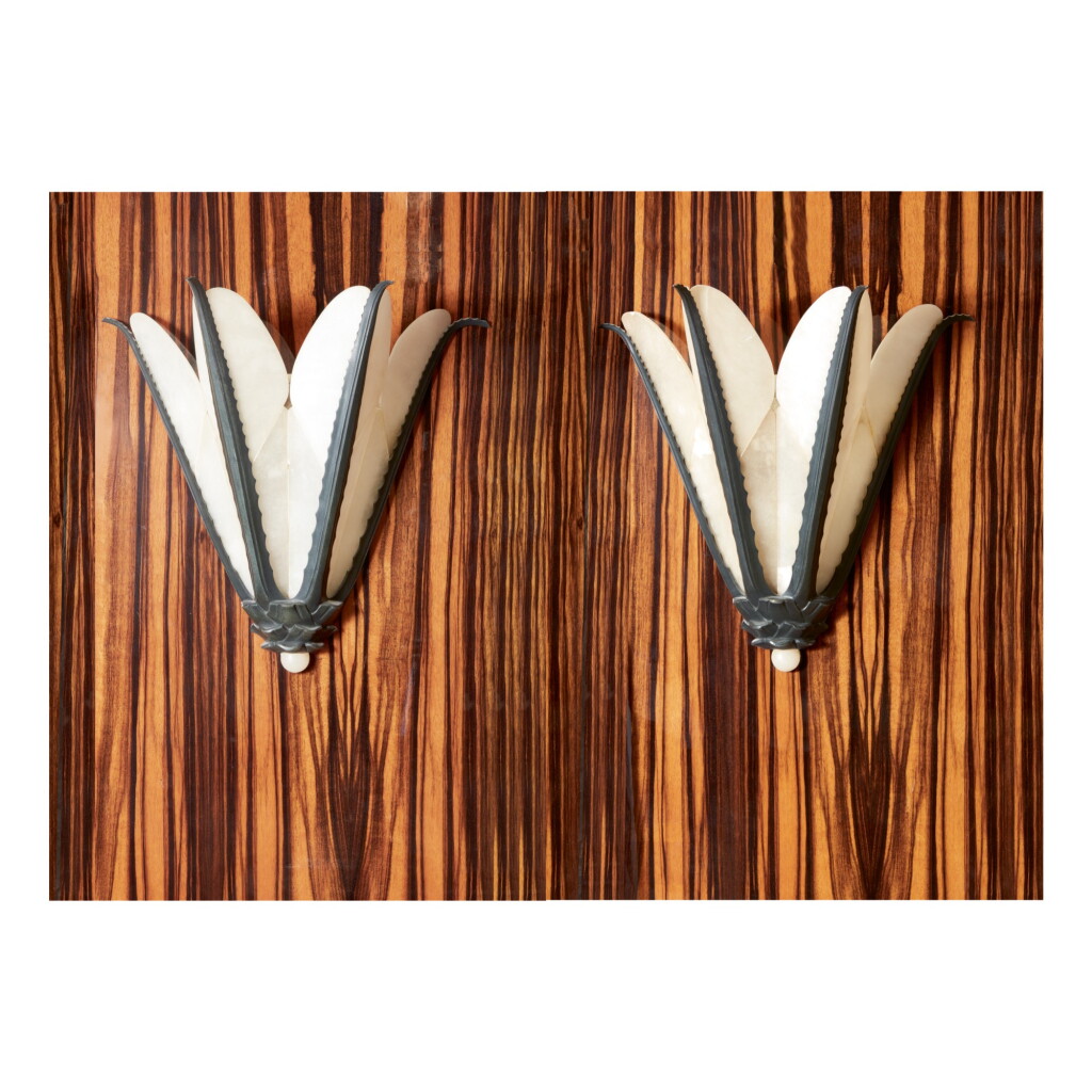 View full screen - View 1 of Lot 7. Pair of "Aloe" Sconces.