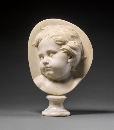 View full screen - View 1 of Lot 166. Relief with the head of a putto.