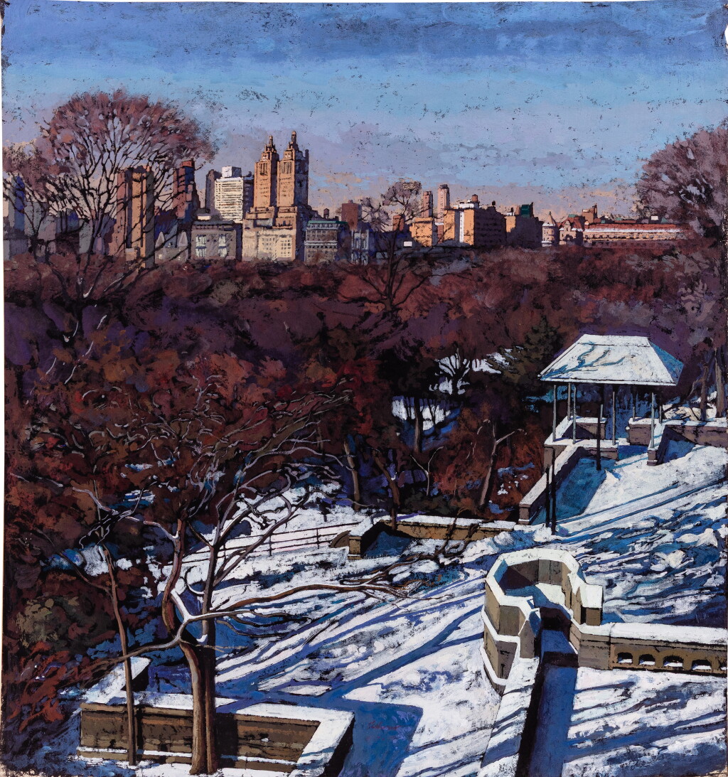 View full screen - View 1 of Lot 131. Central Park sous la neige.