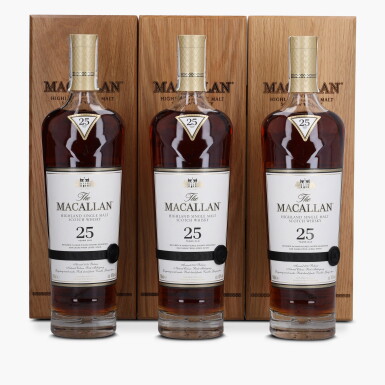 View full screen - View 1 of Lot 2017. The Macallan 25 Year Old Sherry Oak 43.0 abv NV (3 Bottles 70cl).