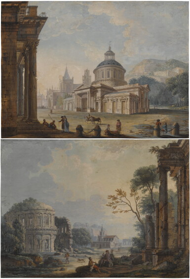 View full screen - View 1 of Lot 75. A Pair of Architectural Capricci.
