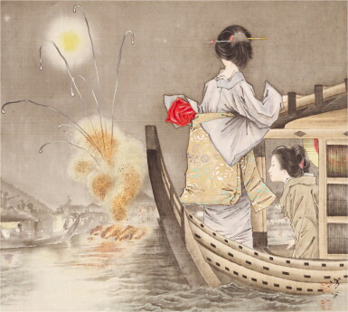 View full screen - View 1 of Lot 141. Tsukioka Yoshitoshi (1839-1892) | Beauties, famous views and daily life | Meiji period, late 19th century.