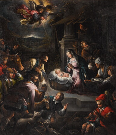 View full screen - View 1 of Lot 107. FRANCESCO DA PONTE, IL GIOVANE CALLED BASSANO | The Adoration of the Shepherds.