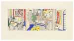 Large Interior with Three Reflections (Mural Panel) (Study)