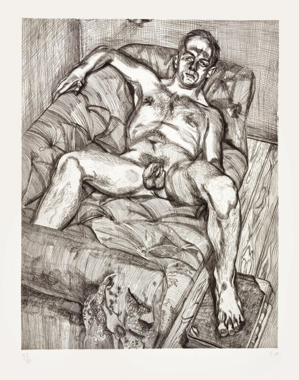 全螢幕檢視 - 查看98LUCIAN FREUD | MAN POSING (HARTLEY 27; FIGURA 34)的1