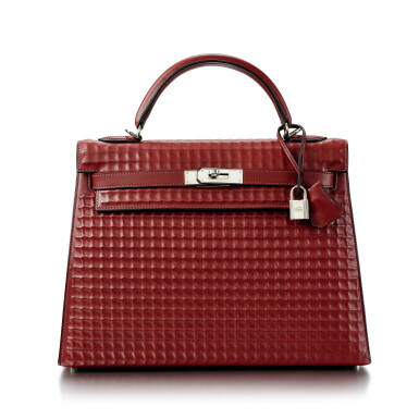 View full screen - View 1 of Lot 8368. Rouge H Evercalf Waffle Sellier Kelly 32 Palladium Hardware, 2003 .